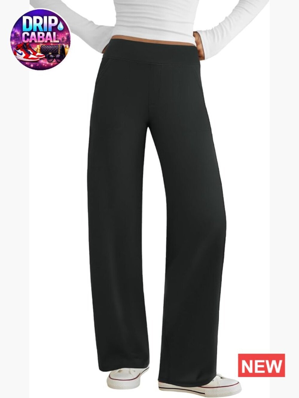 Wide Leg Yoga Pants with Pockets, Stretch Dress Work Pants, Lounge Sweatpants